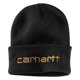 thumbnail image 1 of Gorro Carhartt de punto con estampado de logotipo aislante, negro, con puños, para hombre, 1 of 1