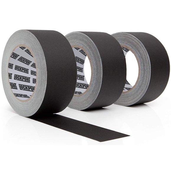 Cinta adhesiva Lockport negra de 5 cm x 27 m, paquete de 3 unidades Pro Black Gaff