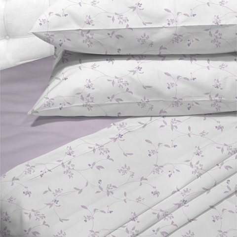 Sabanas Andes 180 Hilos Estampada Enredadera Lila 1.5 Plazas