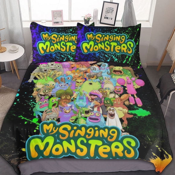 My Singing Monster Girl Duvet Cover Set Soft Comfortable Bedding Sets 3 Pieces Ultra Soft Skin-Friendly Comforter Cover Set