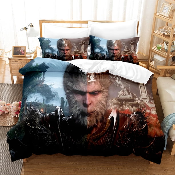 Black Myth Wu Kong Bedding Set Single Twin Full Queen King Size Bed Set Aldult Kid Bedroom Duvetcover Sets Print bed sheet set Bed Sheets