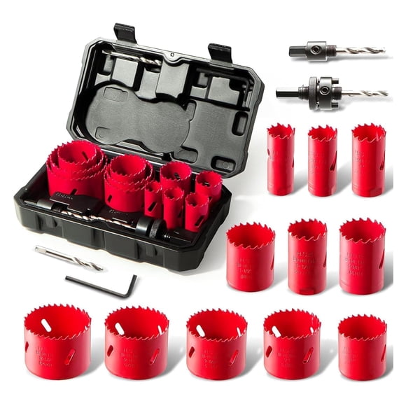 Kit de sierras perforadoras HYCHIKA, bimetal, 17 piezas, acero de alta velocidad