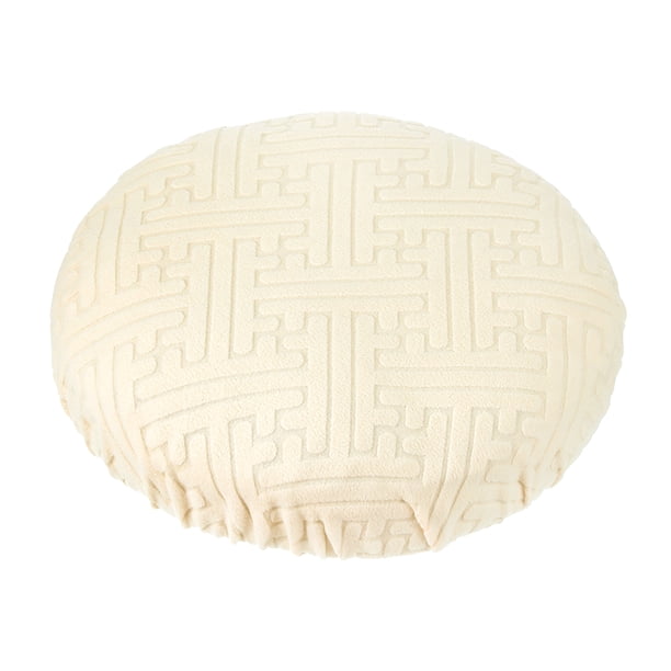 Funda para taburete Uxcell redonda, fundas elásticas para taburetes lavables, funda de cojín para taburete, funda elástica para asiento de silla de bar, beige 14"-18"