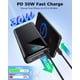 thumbnail image 2 of Cargador Portátil Power Bank 50000mah Usb c Pd 30w Negro, 2 of 6