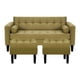thumbnail image 1 of Sofa Retro 3c + 2 Pouf Felpa 00 Verde Musgo, 1 of 6