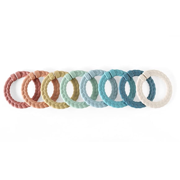 Set De 8 Anillos De Unión Trenzados De Colores Arcoíris