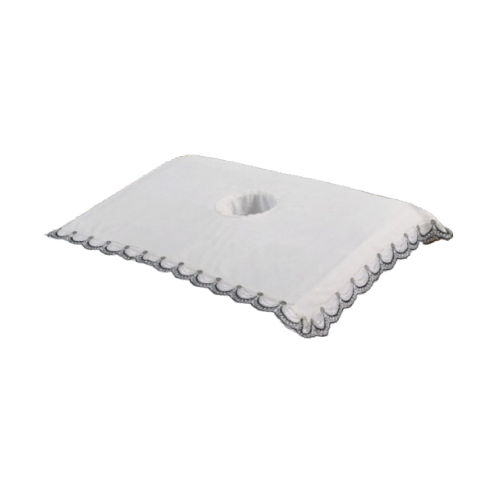 Magideal - Cubierta De Toalla De Salón De Salón De Toalla De Mesa De Masaje De Salón, Almohadilla De Cortina De La Cabeza De Cama De Spa Lavable Para La Almohadi Blanco