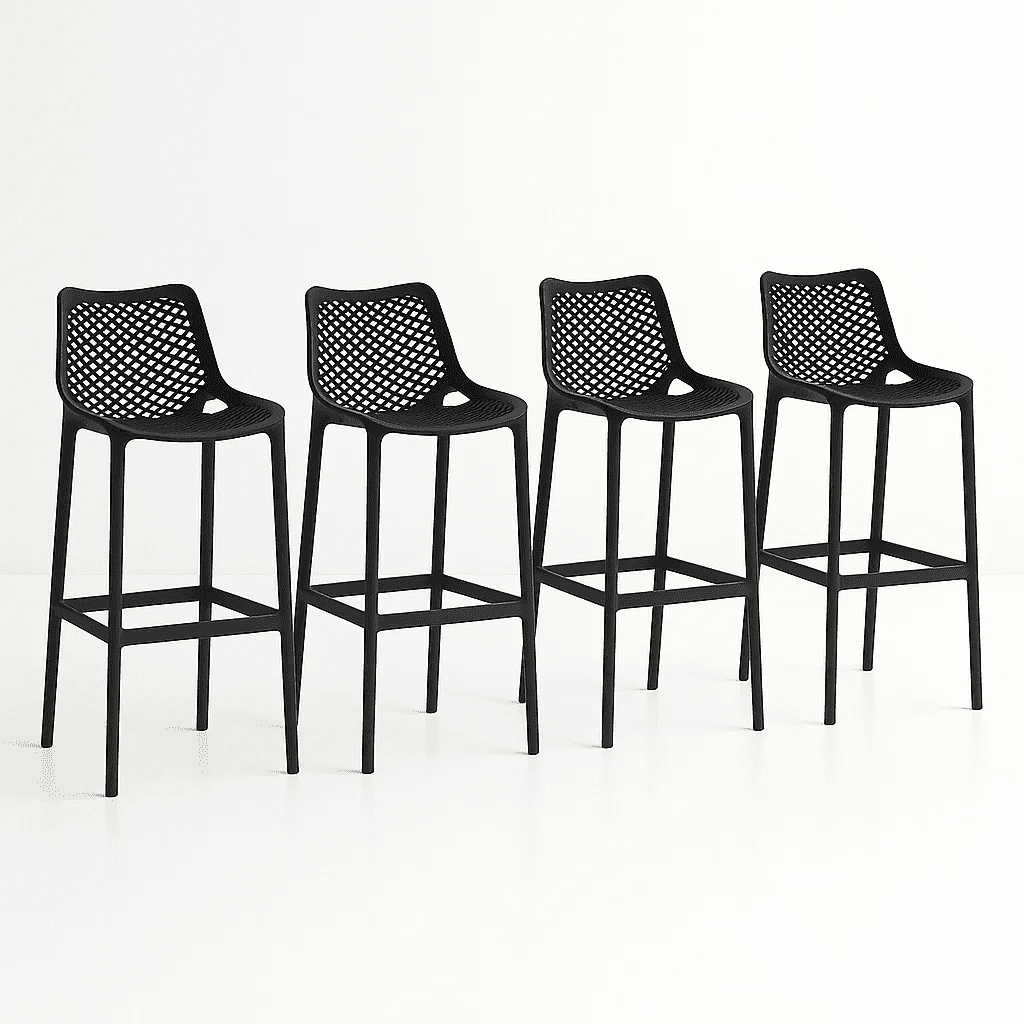 Klik Muebles - Pack De 4 Taburetes Piso De Bar Air Berlín - Negros