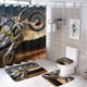 thumbnail image 1 of Motocross sucio Moto de cross-theme 4-Piece Shower Curtain Set with Rugs, Waterproof Bathroom Decor Set Includes Bath Mat, U-Shaped Rug, Toilet Lid Cover and Curtain with Hooks, 1 of 6