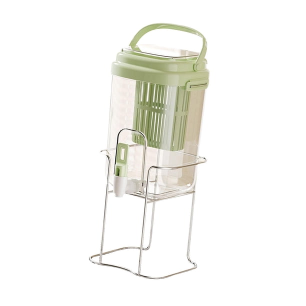 Dispensador de bebidas del refrigerador jarra de agua fría jarra de cerveza fría portátil equipada para la mesa de la cocina del refrigerador de jugo Verde