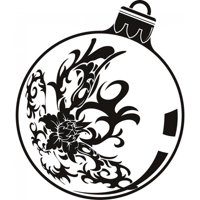 Rienda Libre Graphics - Decomural Floral Christmas Bauble Festive Xmas Ws-18392