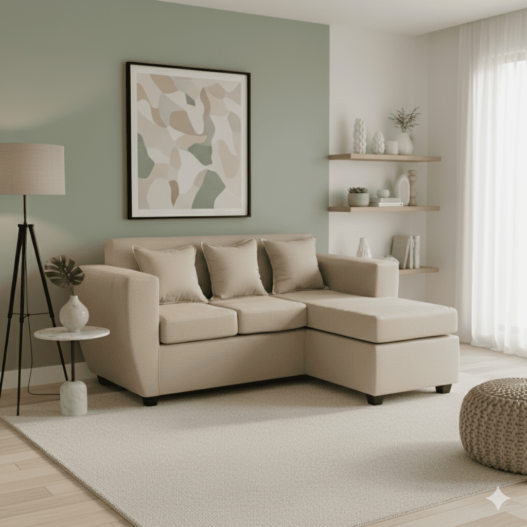 Deco Outlet - Seccional Kansas 3.1 Tela Beige