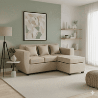 Deco Outlet - Seccional Kansas 3 1 Tela Beige