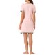 thumbnail image 3 of INSPIRE CHIC Camisón de Manga Corta para Mujer Vestido de Dormir de Mezcla de Algodón Suave con Ribete en Contraste y Cuello en V para Primavera Verano S Rosa, 3 of 6