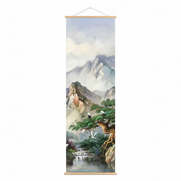 4pcs/set Landscape Canvas Paintings, Wall Art Black And White For Living Room Bedroom, Chinese Traditional Ink Decor, Posters And Prints, No Frame