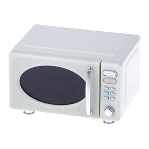 Magideal - Casa De Muñecas Horno Microondas En Miniatura Juego De Simulación Juguete Educativo Juego De Roles Muebles De Cocina Electrodomésticos 1/12 Para Decor Blanco
