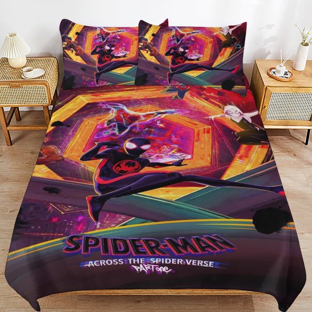 Into The Spider-Verse Bedding Sets Ultra Soft Skin-Friendly Duvet Cover 3 Piece, Cute Comforter Cover Bed Set for Boys Girls Kids