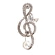 thumbnail image 1 of Elegante Broche De Nota Musical Con Diamantes De Imitación De Cristal, Joyería Para Músicos, Plata, 1 of 5