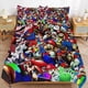 thumbnail image 1 of Super Mario 3-Piece Comforter Set for Bedroom Super Mario Bedding Set for Kids Adults Soft Microfiber Duvet Cover Set with Zipper Closure, 1 of 5
