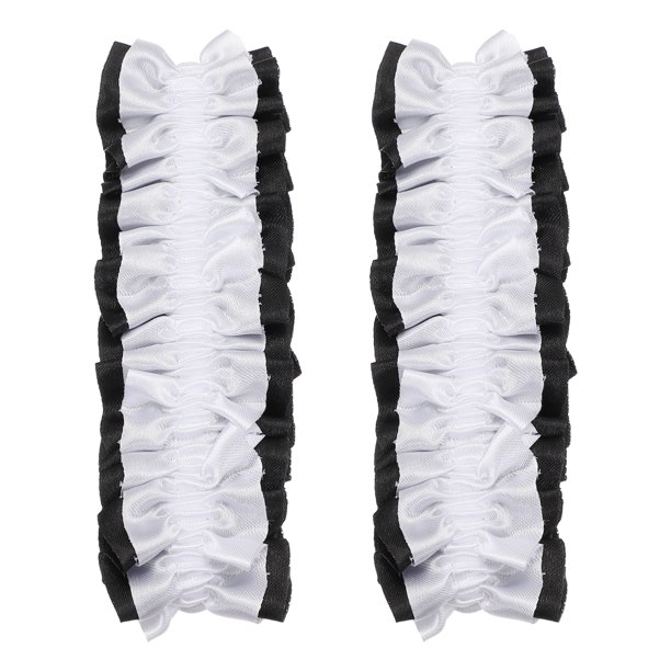 Uxcell Brazalete de Liga, Sujetador de Manga Antideslizante para Camisa de Hombre, Cinturón Elástico Blanco sobre Negro