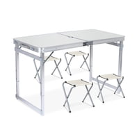 Rutta - Set Mesa Plegable Con 4 Pisos Blanco
