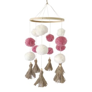 Magideal - Cuna De Juguetes Colgantes Juguete Sensorial Colgando Arte Móvil Cuna Rotatorio Móvil Bebé Fotografía Decoración De Fondo Para , Rosa Blanco Rosa