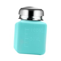 Magideal - Botella Dispensadora Con Bomba Cuadrada, Dispensador De Líquido A Presión, Reutilizable, A Prueba De Fugas, Para Lociones, Portátil, Multiusos, Rellen Azul 100 Ml