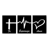 Genérico - Cuadro Amor Fe Y Esperanza 40X30 Mdf Negro