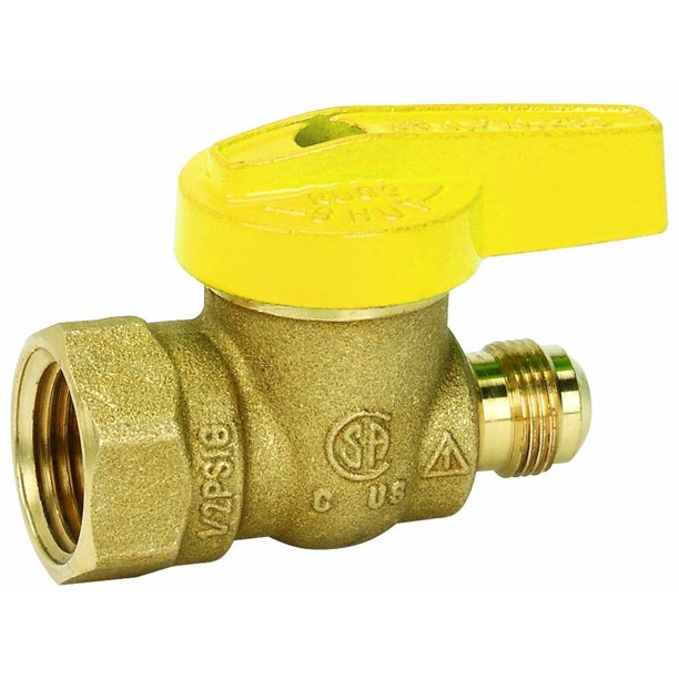 Calentador de gas Valve Homewerks VGV-1GA-R3B de latón de 1/2 pulgada FIP x 9/16 pulgadas FL