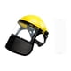 thumbnail image 2 of Protector facial transparente, equipo de protección, visera facial, protección ocular transparente profesional, protector facial para tala de árboles, corte de maleza en jardines. Amarillo, 2 of 5