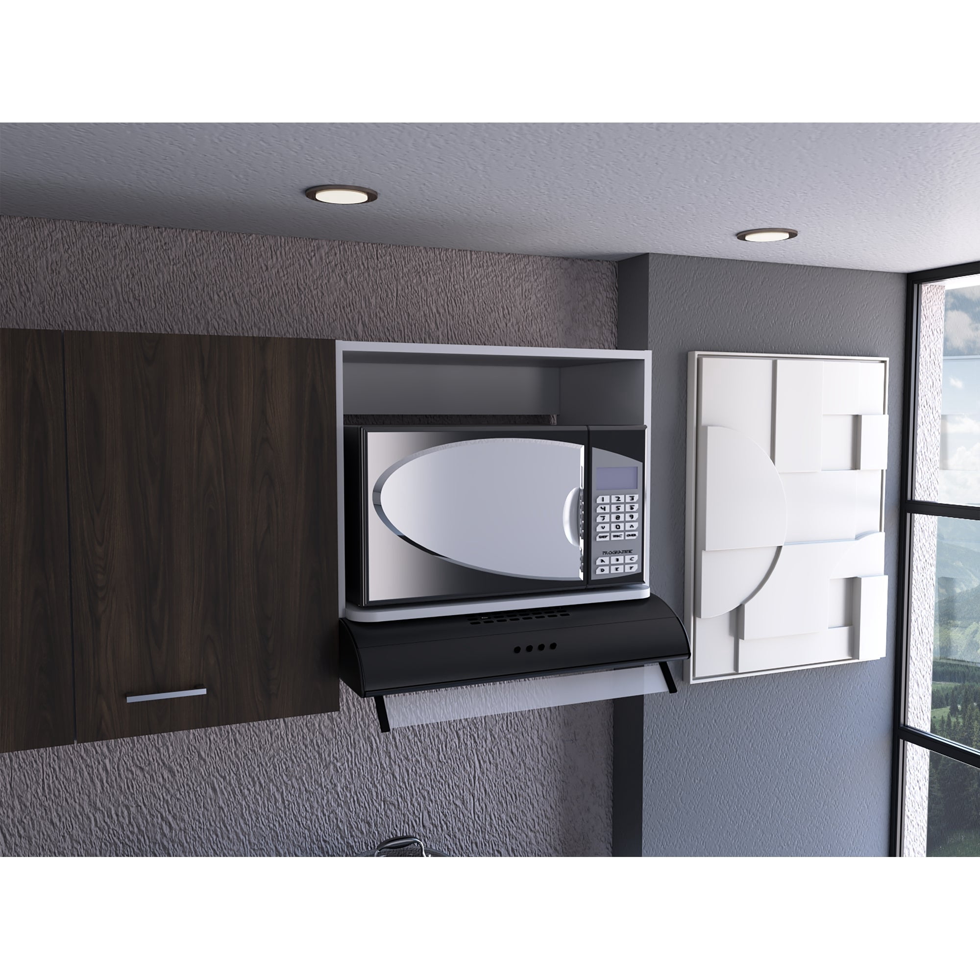 Tuhome - Mueble Para Microondas Eco 60x45x40 Cm Blanco