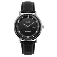 Reloj Casio Standard Analog Leather Strap Black Dial Quartz Mtp-Vt03L-1B Men'S Watch