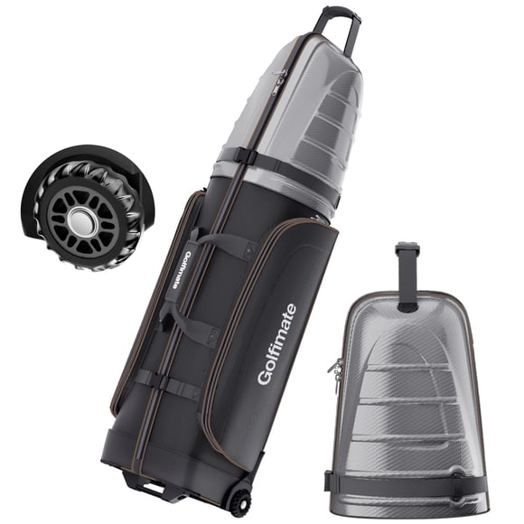 Bolsa de viaje para golf Golfimate con parte superior rígida de fibra de carbono y ruedas