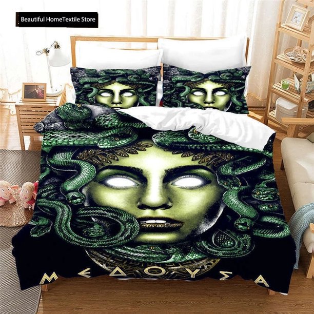 Wonderful Medusa In Myth 3D Duvet Cover Set Greek Mythology Figurine Medusa Themed Bedding Sets Full Queen Size Comforter CoverBed Sheets