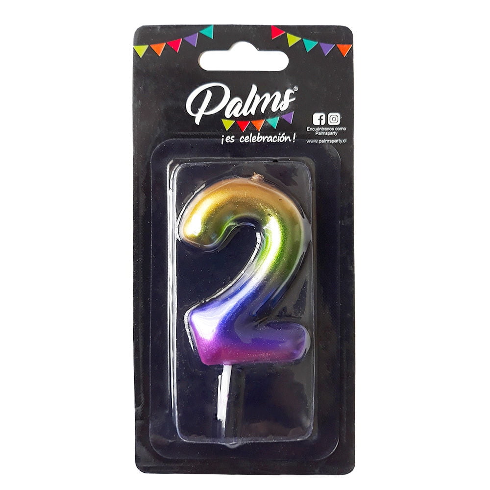 Vela Arcoiris Num 2 1 Un Palms