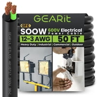 Cable De Alimentación Gearit 15 M 12/3 Awg Soow 600V De Alta Resistencia