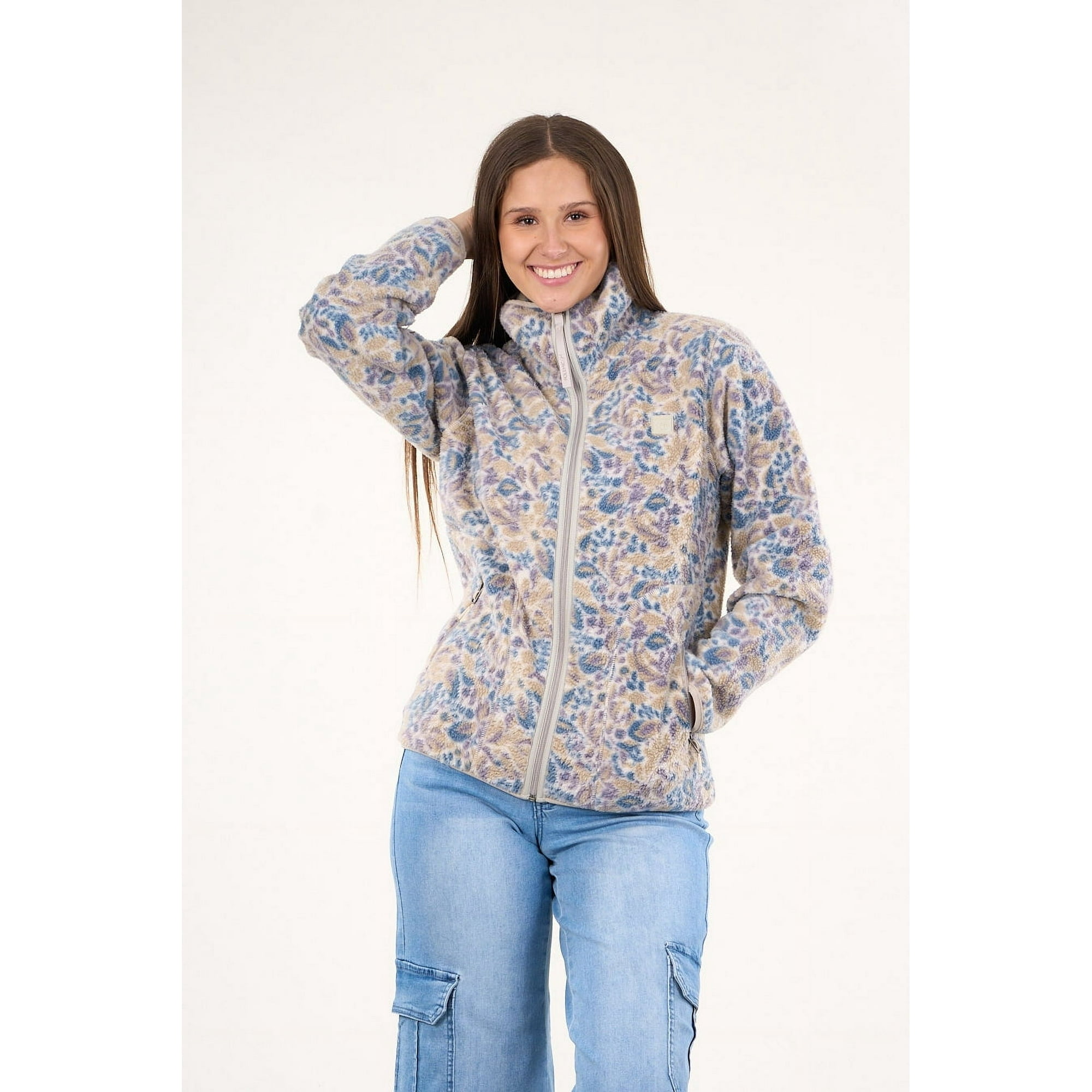 Polemic - Poleron Polar Full Print Look Sherpa Beige Mujer