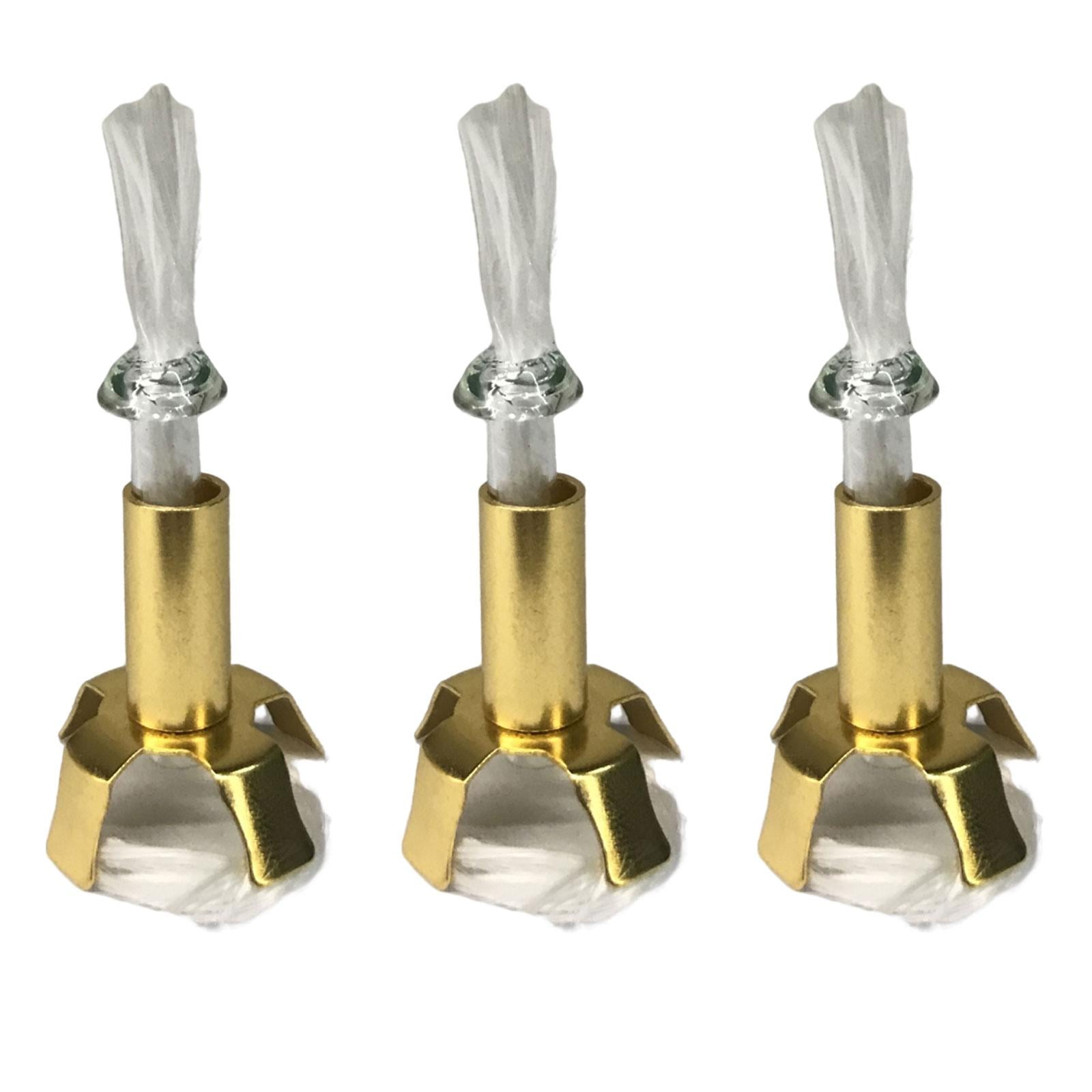 Bothyi - Soporte De Mecha Para Lámpara De Aceite, 3 Uds., Tubo De Vidrio Con Soporte Dorado Para Accesorios De Luz Larga