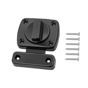 Magideal - Giratorio, Pestillo De Puerta, Cerradura De Puerta De Seguridad, Granero Doméstico Con Pestillo De Puerta De Tornillo Para Persiana, Puerta Corrediza, Negro