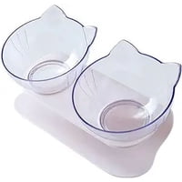 Genérico - Plato Doble Para Mascotas Con Forma De Gato