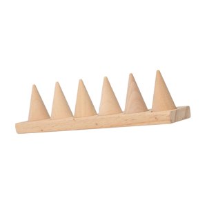 Ioensy - Soporte De Anillo En Forma De Cono, Adorno Duradero De Madera Para El Hogar, Tienda Minorista, Tocador, 6 Ranuras