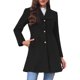 thumbnail image 1 of INSPIRE CHIC Abrigo Elegante de Mujer con Botonadura Simple, Manga Larga, Abrigo de Invierno Cálido, Solapa, Línea A, Abrigo de Trabajo para Oficina, Talla L, Negro, 1 of 6