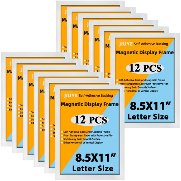 Portapapeles magnético autoadhesivo JIUYE 8,5 × 11 pulgadas, paquete de 12