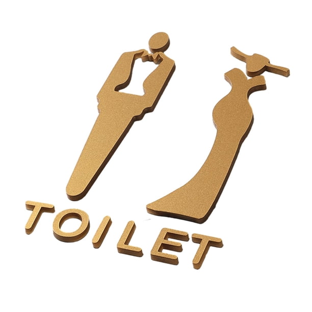 Letrero De Inodoro, Tablero Autoadhesivo, Decoración De Baño Masculina Y Femenina, Fácil De Instalar, Letrero De WC Masculino Y Femenino L