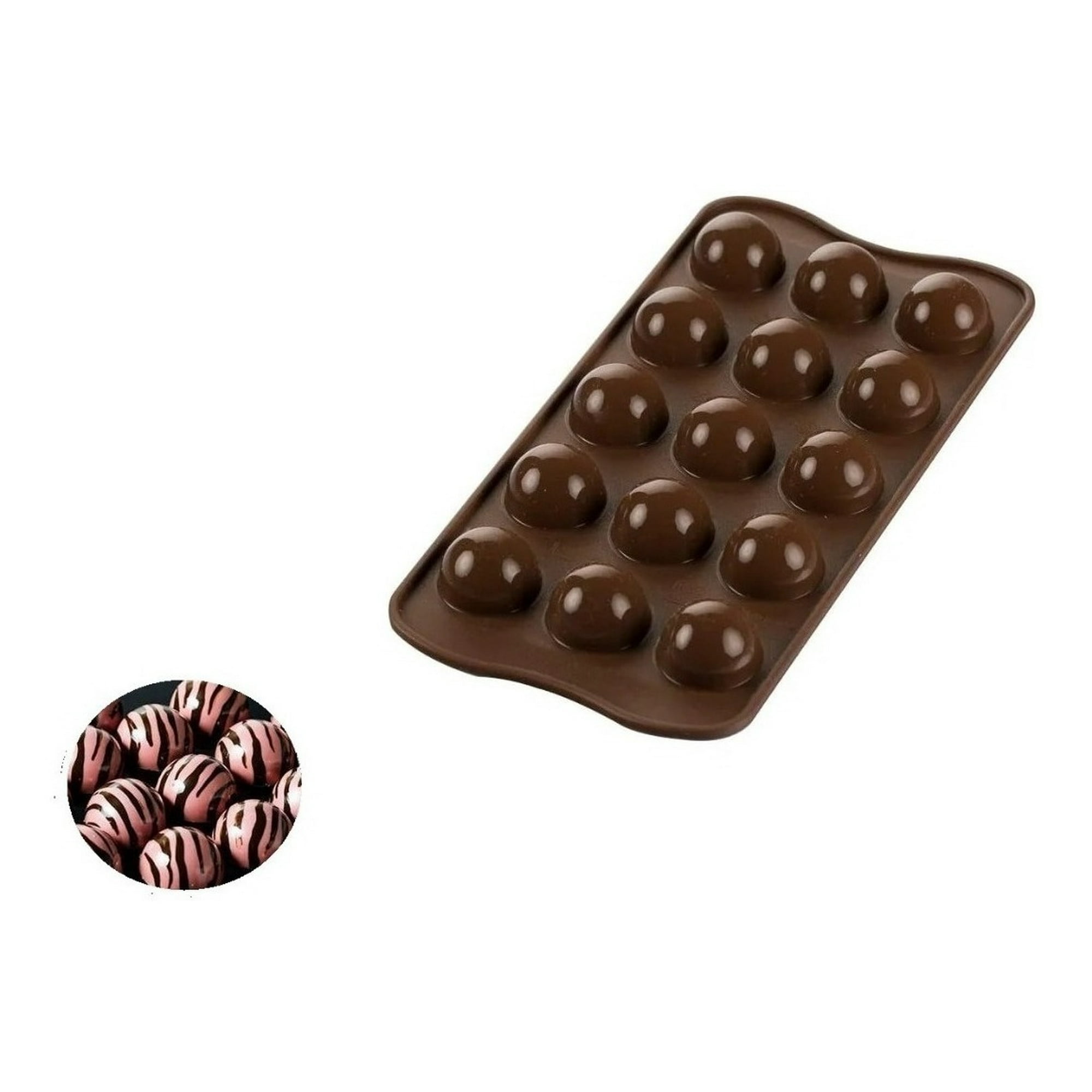 Genérico - Moldes De Chocolate Moldes Chocolate Silicona 15 Esfera