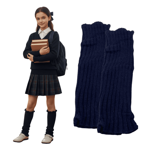 Polainas de Lana para Niñas - Azul Clásico - Talle Único