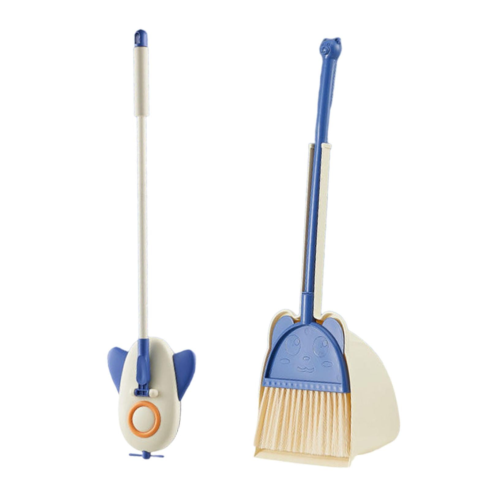 Magideal - Juego Pequeño De Ayuda Para El Hogar, Juego De Limpieza Para Niños, Escoba Para Niños Pequeños, Miniescoba Con Recogedor Y Fregona Para Niños Y Niñas Azul