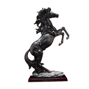 Magideal - Estatua De Caballo De Pie, Adorno De Arte De Caballo, Estatua De Animal Grande De 18,7 "", Estante De Decoración De Mesa, Regalo De Colección , Negro