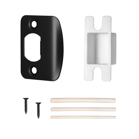 Placa de cerradero para puerta Newlaking, negro mate, ajustable, 1 pieza