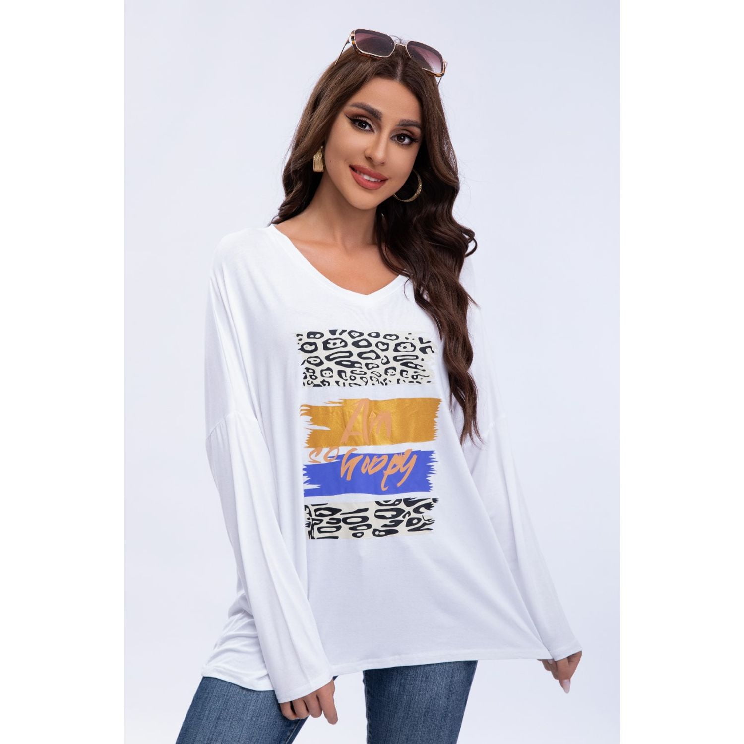 Likeshop - Blusa Polera Mujer Algodon Manga Larga Oversize Diseños 3306